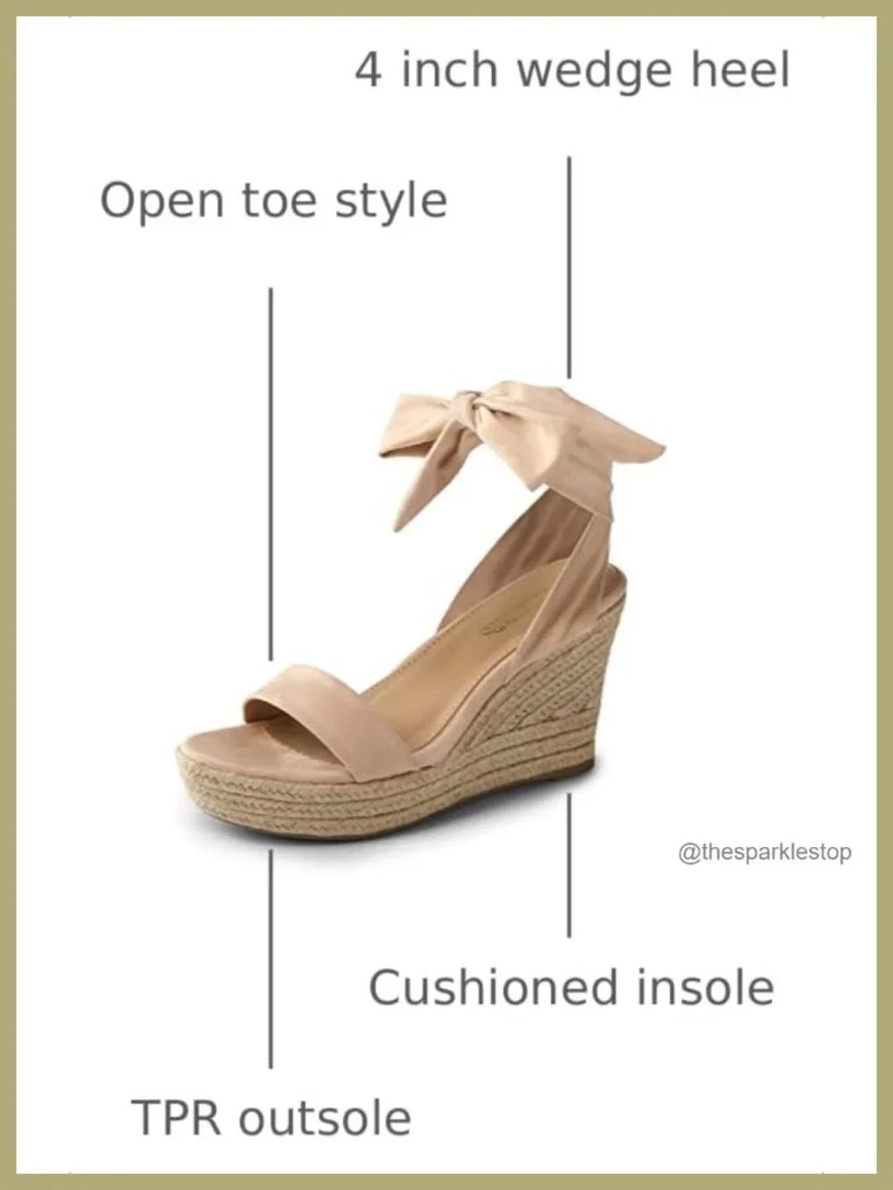 Espadrille Wedge Sandals with Bow Ankle Strap Faux Suede Platform